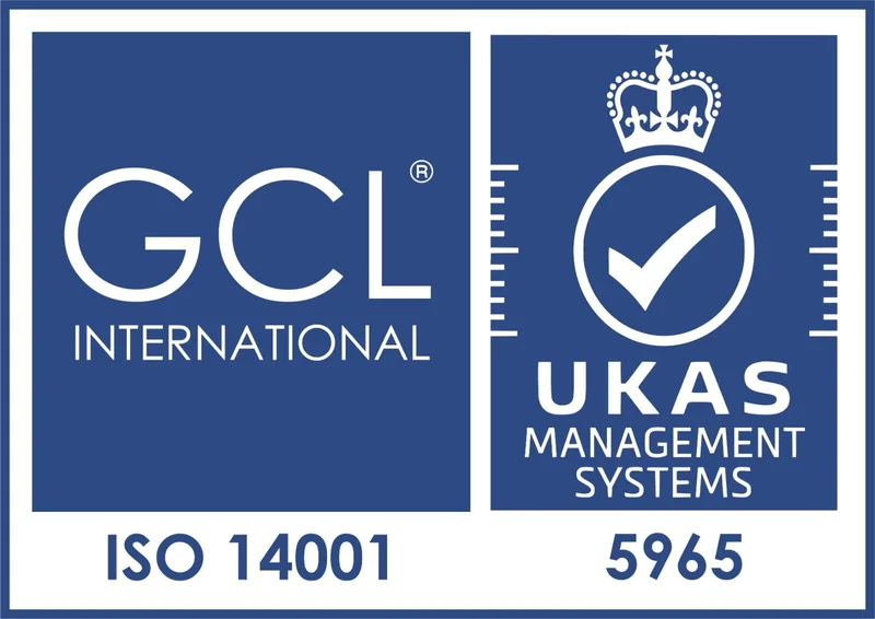 GCL International UKAS ISO 14001 certification badge — TPTW Engineering